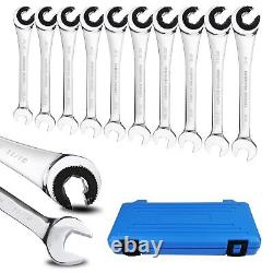 10 pcs SAE Ratcheting Wrench Combination Wrench Set 10 Pcs/Set with 72 Teeth