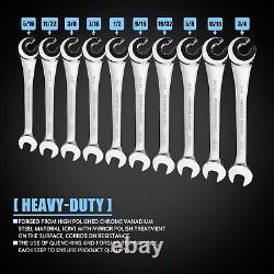 10 pcs SAE Ratcheting Wrench Combination Wrench Set 10 Pcs/Set with 72 Teeth