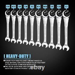 10 pcs SAE Ratcheting Wrench Combination Wrench Set 10 Pcs/Set with 72 Teeth