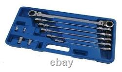 10pce Extra Long Reach Ratchet Spanner Set Double Ended Flexi Head Pro CT3037