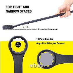 10pcs Ratcheting Double Ended Combination Wrench Set SAE & Metric 34-50mm