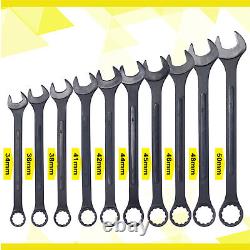 10pcs Ratcheting Double Ended Combination Wrench Set SAE & Metric 34-50mm