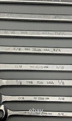 11 Piece Martin SAE (Standard) Wrench Set 3/8- 1 in Tool Roll Unused