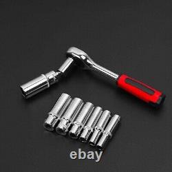 121PCS 1/4 & 3/8 & 1/2 Socket Ratchet Spanner Wrench Set Repair Tool Kit