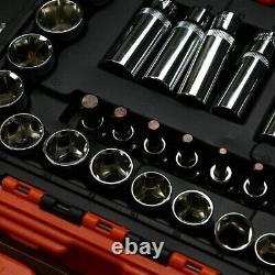 121PCS 1/4 & 3/8 & 1/2 Socket Ratchet Spanner Wrench Set Repair Tool Kit