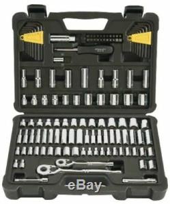 123 Piece Socket Ratchet Tools Set Metric 1/4 3/8 Drive SAE Repair Stanley