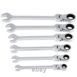 12Pc 8-19mm Flexible Head Ratcheting Wrench Spanner Combo Tool Set withCase