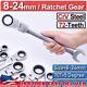 12pcs Combination Ratchet Gear Flexible Head Ratcheting Wrench Spanners Tool Set