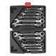 12pcs Flex Head Ratcheting Wrench Metric Ratchet Spanner Set Crv 819mm With Del