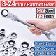 12pcs Ratchet Gear Flexible Head Ratcheting Wrench Spanners Tool Set 8-24mm