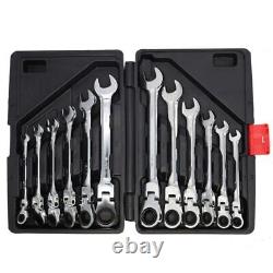 12Pcs Ratchet Wrench Set Dual-purpose Movable Head Auto Repair Tool Kit 72-tooth