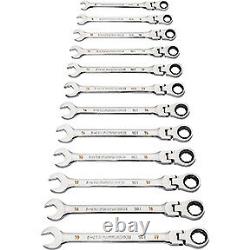 12 Pc. 90-Tooth 12 Point Flex Head Ratcheting Combination Metric Wrench Set