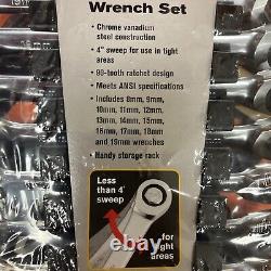 12 Piece, Metric 8mm 19mm Klutch Flex Ratchet Wrench Set