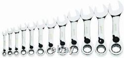 12 Piece Metric Stubby Reversible Ratcheting Combination Wrench, 12 Pt, Williams