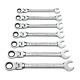 12-point 72-tooth Metric Flex Head Ratcheting Combination Wrench Set (7-piece)