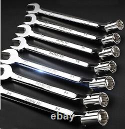 12-Point Flex Head Socket Wrench Metric Open End Spanner Hand Repair Tool