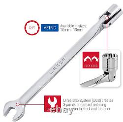 12-Point Flex Head Socket Wrench Metric Open End Spanner Hand Repair Tool