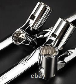 12-Point Flex Head Socket Wrench Metric Open End Spanner Hand Repair Tool