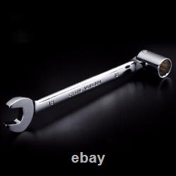 12-Point Flex Head Socket Wrench Metric Open End Spanner Hand Repair Tool