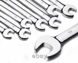 12pc 8-19mm Metric Flexible Head Ratcheting Wrench Combination Spanner Tool Set