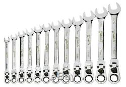 12pc Metric Reversible Ratcheting Combo Flex Head Wrench Set 8mm-19mm Williams