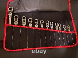 12pc Metric Reversible Ratcheting Combo Flex Head Wrench Set 8mm-19mm Williams