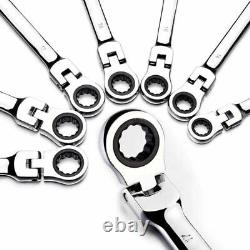 12pcs Ratcheting Wrench Set Spanner Tool Combination 8-19mm Metric Flexible Head