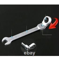 12pcs/set 8-19mm Metric Flexible Head Ratcheting Wrench Combination Spanner Tool
