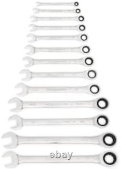 13 Pc. 12 Pt. Ratcheting Combination Wrench Set, SAE 9312