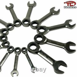 13 pc Duo-metric Stubby Ratcheting Combo Gear Wrench Set SAE & METRIC Tool