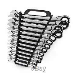 13-piece 1/4-1 In. Ratcheting Combination Wrench Set With Pouch Work Hand Tool