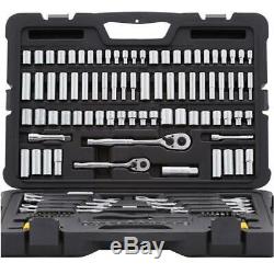 145 Piece Wrenches Sockets Ratchets Hex Keys Drive Nut Bits Mechanics Tool Set