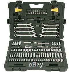 145 Piece Wrenches Sockets Ratchets Hex Keys Drive Nut Bits Mechanics Tool Set