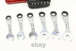 14pc Mac Tools Stubby Reversible 12pt Ratcheting Wrench Set Metric 6-19mm