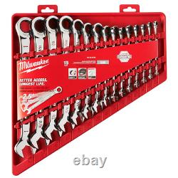 15-Piece Ratcheting Combination Wrench Set SAE with MAX BITE Open-End Grip New