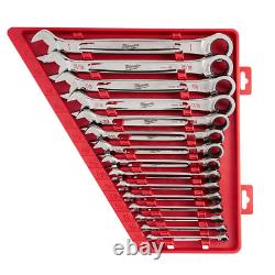 15-Piece Ratcheting Combination Wrench Set SAE with MAX BITE Open-End Grip New