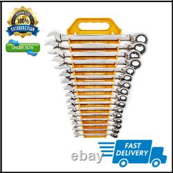 16 Pc. 12 Pt. Reversible Ratcheting Combination Wrench Set, Metric