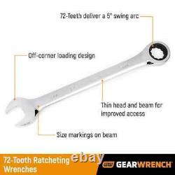 16 Piece 72 Tooth 12pt Standard Metric Combination Ratcheting Wrench Tool Set