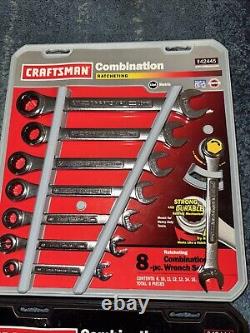(16) Sears Craftsman USA Nos Ratcheting Wrenches 42445 42444 SAE metric Combinat