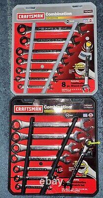 (16) Sears Craftsman USA Nos Ratcheting Wrenches 42445 42444 SAE metric Combinat