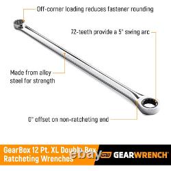 17 Pc. Gearbox 12 Pt. XL Double Box Ratcheting Wrench Set, Metric 85989