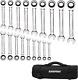 18pc Metric Ratcheting Wrench Set, 6 Mm 24 Mm With A Roll Up Storage Bag