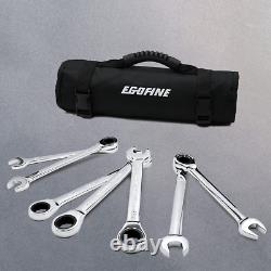 18Pc Metric Ratcheting Wrench Set, 6 Mm 24 Mm with a Roll up Storage Bag