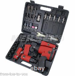 1/2 Dr Air Tool Kit in Case ratchet impact wrench die grinder hammer sockets