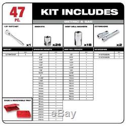 1/2 In. Drive Sae/Metric Ratchet And Socket Mechanics Tool Set (47-Piece)