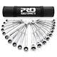 20-piece Sae & Metric Combination Wrench Set, 72-tooth Ratcheting Wrench Kit