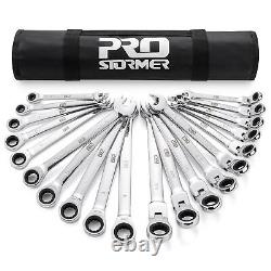 20-Piece SAE & Metric Combination Wrench Set, 72-Tooth Ratcheting Wrench Kit