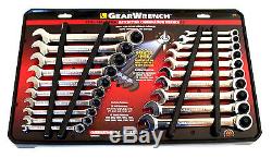 20pc GEARWRENCH RATCHETING COMBINATION RATCHET WRENCH SET SAE & METRIC 35720