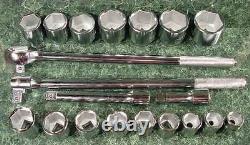 21pc. 3/4 Drive METRIC RATCHET SOCKET SET Tool Big up to 50mm Truck Sockets