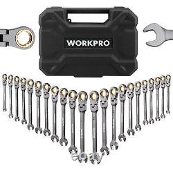 22Piece Flex-Head Ratcheting Wrench Set, Combination Wrench Sets withOrganizer Box